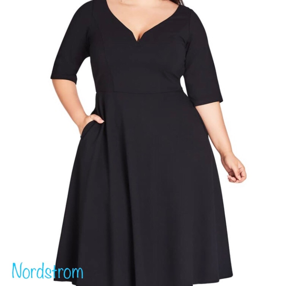 City Chic Cute Girl Black Dress - Plus Size